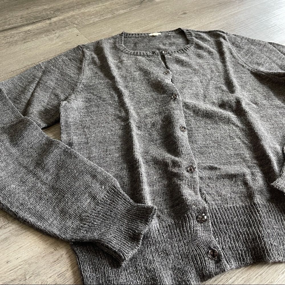 JCrew Women's L Alpaca & Wool Cardigan w/ Jewel Buttons - Picture 3 of 13